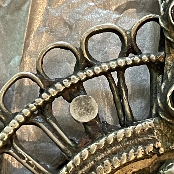 Rare vintage Afghani large necklace pendant with beads +glass stone - Picture 8 of 8